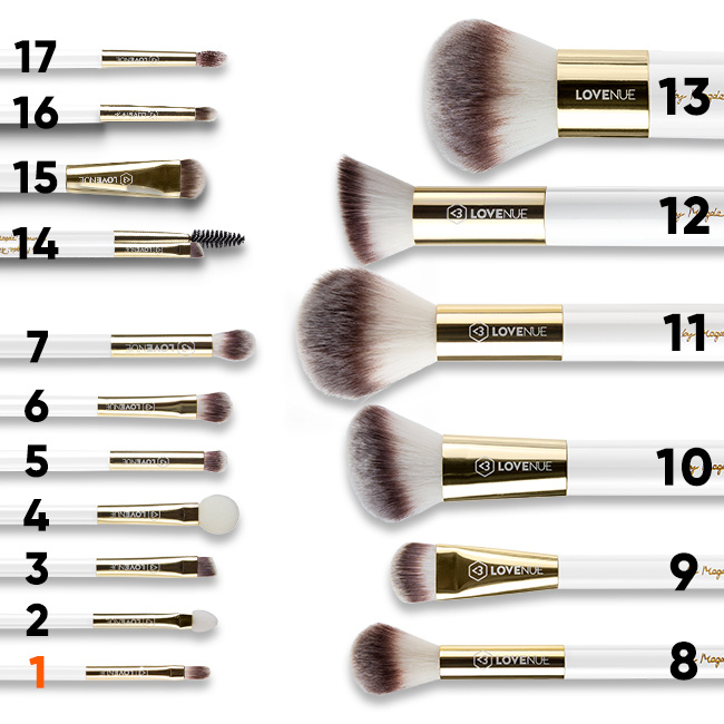 Full set of 17 brushes by Magda Pieczonka